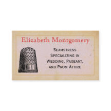 Vintage Thimble Seamstress Tailor Business Cards