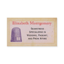 Vintage Thimble Seamstress Tailor Business Cards