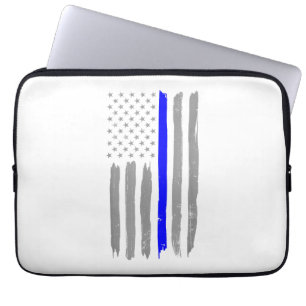 Vintage Thin Blue Line Shirt Police Support USA Fl Laptop Sleeve