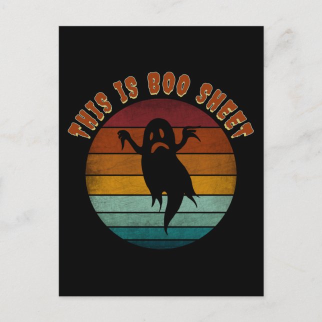 Vintage This Is Boo Sheet Halloween Ghost Postcard (Front)