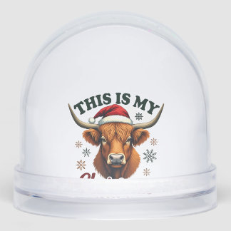 Vintage This Is My Christmas Pajama Shirt Highland Snowglobe