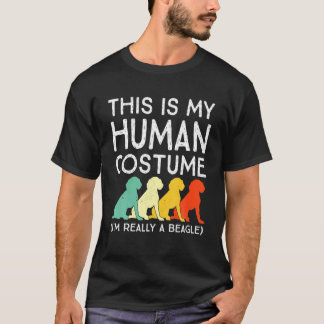 Vintage This Is My Human Costume Beagle Dog Lover T-Shirt