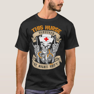 Vintage This Nurse Survived The Night Shift Skelet T-Shirt