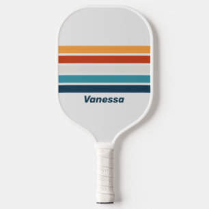 Vintage Thistle Across Striping with Name Pickleball Paddle