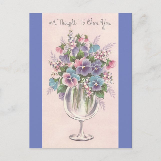 Vintage Thoughts Of Cheer Postcard (Front)