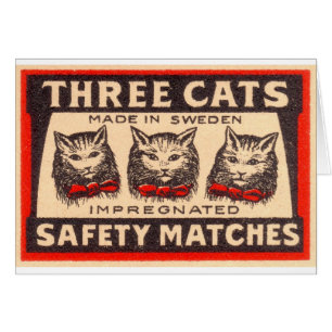 Vintage Three Cats Safety Matches