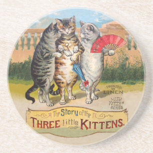 Vintage Three Little Kittens Lost Mittens Coaster
