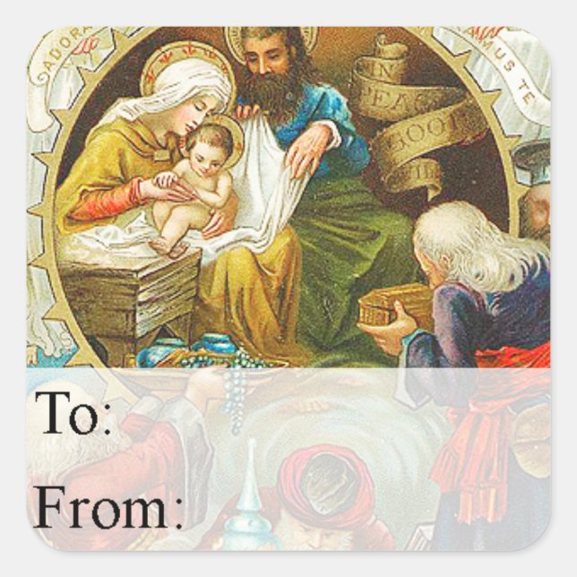 Vintage Three Wise Men Christmas Gift Tag (Front)