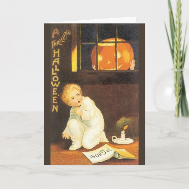 Vintage Thrilling Halloween by Ellen Clapsaddle Card (Front)