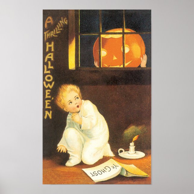 Vintage Thrilling Halloween by Ellen Clapsaddle Poster (Front)