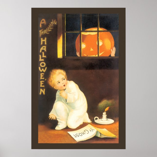 Vintage Thrilling Halloween by Ellen Clapsaddle Poster (Front)