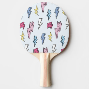 Vintage Thunder Seamless Illustration Ping Pong Paddle