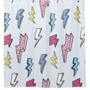 Vintage Thunder Seamless Illustration Shower Curtain