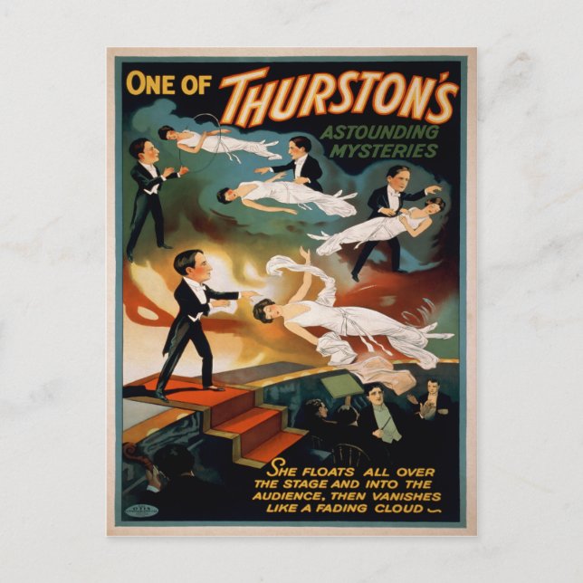 Vintage Thurston Magic Poster Postcard (Front)