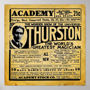 Vintage Thurston The Magician Theatre Ad Poster