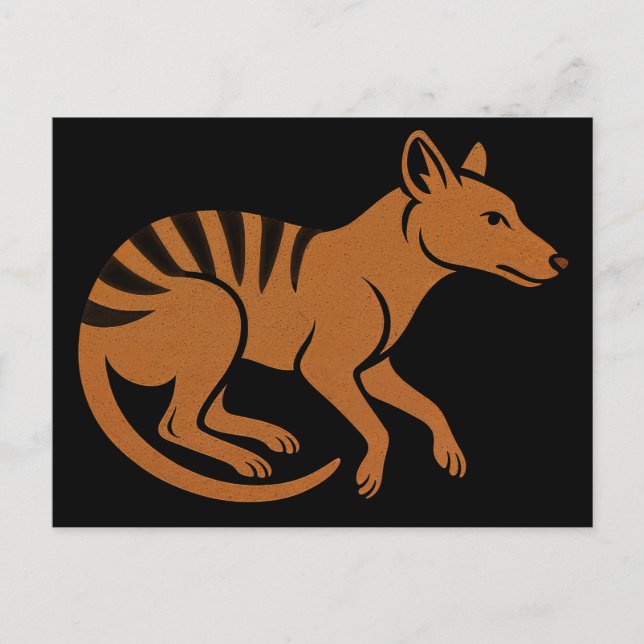 Vintage Thylacine Typography Design Holiday Postcard (Front)
