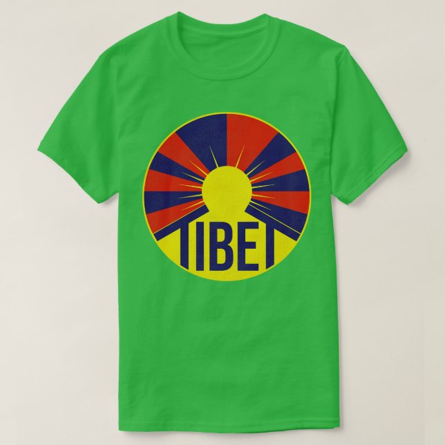 Vintage Tibet Flag Tourist Souvenir T-Shirt (Design Front)
