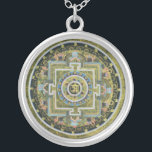 Vintage Tibetan Tantric Buddhism Mandala Thangka Silver Plated Necklace<br><div class="desc">Vintage Tibetan Tantric Buddhism Mandala Thangka Painting of exquisite beauty and profundity is on this necklace pendant jewellery. A meaningful jewellery piece gift to invoke positive energy,  equilibrium,  balance and good luck,  for both women and men. Rare and unique!</div>