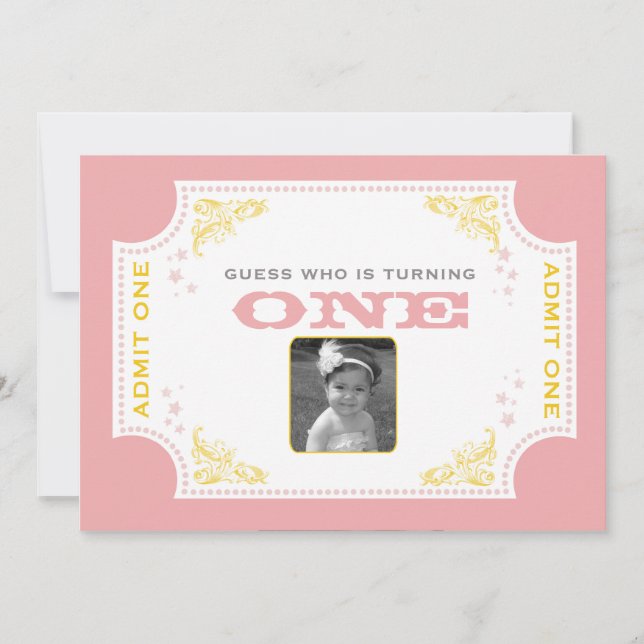 Vintage Ticket Circus Birthday Invitation (Front)