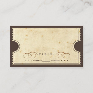 Vintage Ticket Escort Card