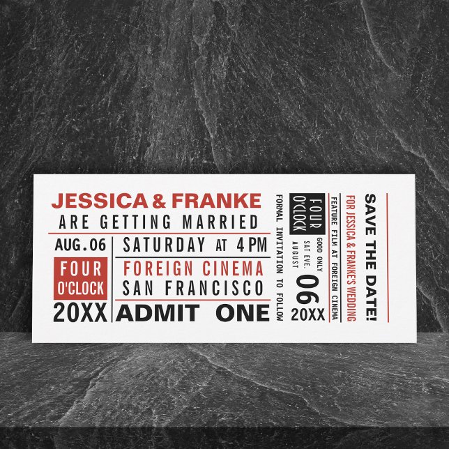 Vintage Ticket Save the Date or Invitation (Creator Uploaded)