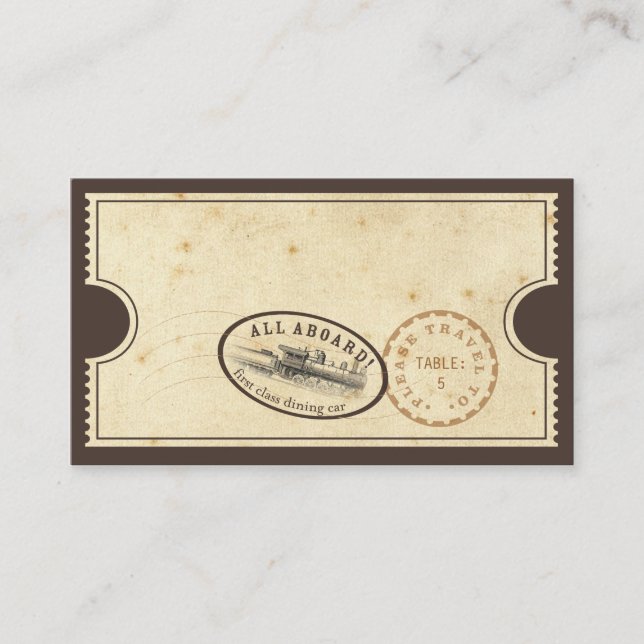 Vintage Ticket - Train Escort Card (Front)