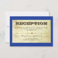 vintage ticket wedding reception design