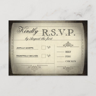 Vintage Ticket Wedding RSVP Card