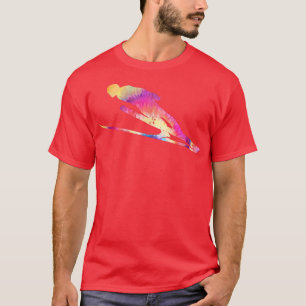 Vintage Tie Dye Snow Ski Jumping Graphic Art Skiin T-Shirt