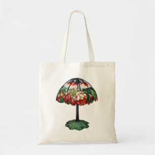 Vintage Tiffany Art Nouveau Red Lotus Floral Tote Bag