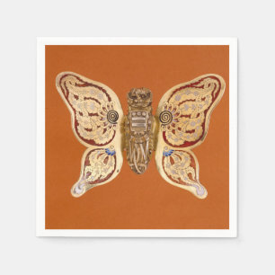 Vintage Tiffany Gold Butterfly Victorian Art Napkin