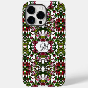 Vintage Tiffany Stained Glass Pink and red Roses iPhone 14 Pro Max Case