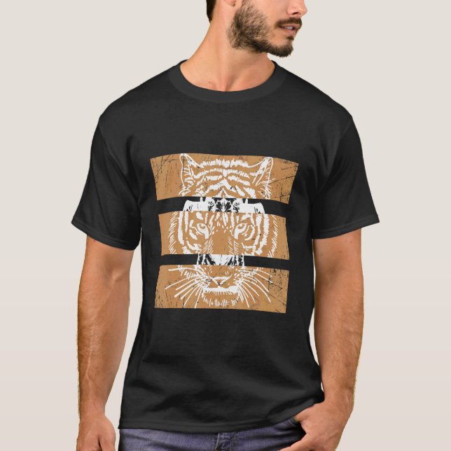 Vintage Tiger Cat   Print Present   Present T-Shirt (Front)