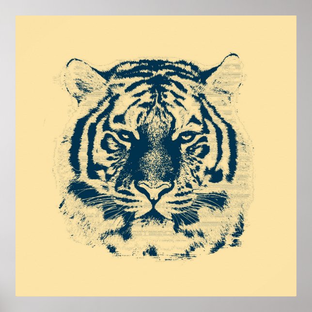 Vintage Tiger Face Poster (Front)