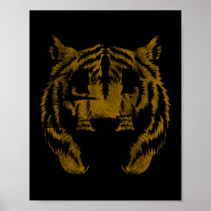 Vintage Tiger Face Tiger Head Wild Cat Lover Gift  Poster