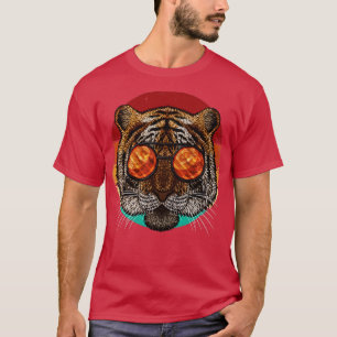 Vintage Tiger Face Wildlife Retro Animal Eighties  T-Shirt