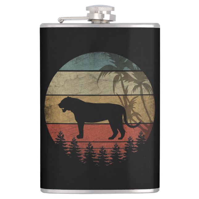 VINTAGE TIGER HIP FLASK (Front)
