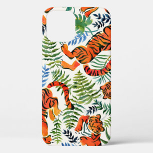 Vintage Tiger Jungle Watercolor iPhone 12 Case
