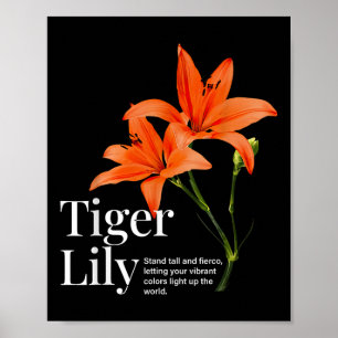 Vintage Tiger Lily Flower Aesthetic Gardening Natu Poster