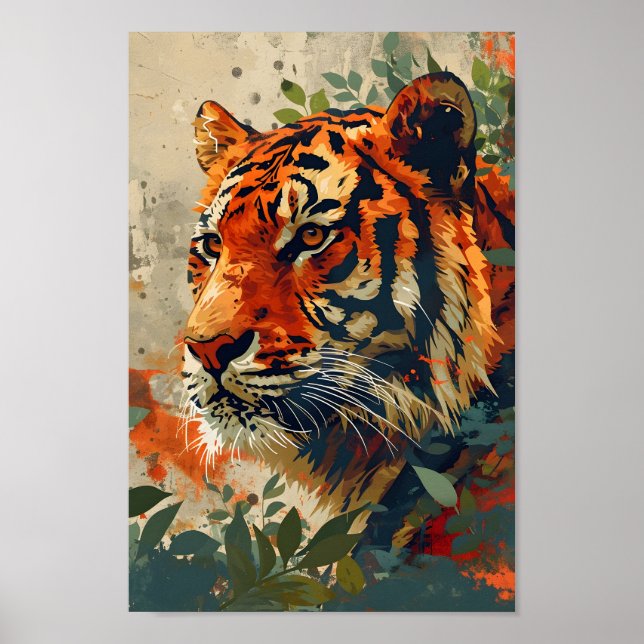 Vintage Tiger: Majestic Nostalgia Poster (Front)