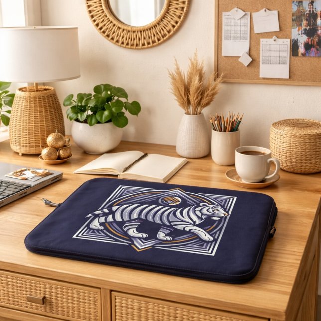 Vintage Tiger Navy Blue Laptop Sleeve (Creator Uploaded)