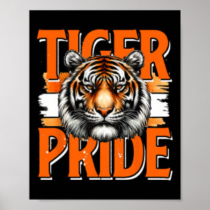 Vintage Tiger Pride Tiger School Sports Team Retro Poster