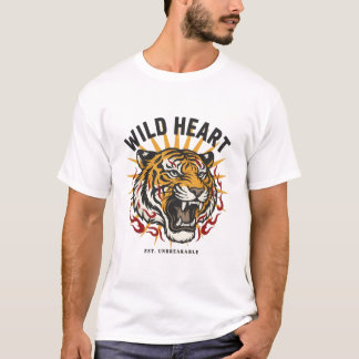 Vintage Tiger Tattoo Art - Wild Heart Unbreakable T-Shirt
