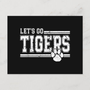 Vintage Tigers School Sports Name Retro Enclosure Card