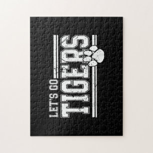 Vintage Tigers School Sports Name Retro Jigsaw Puzzle