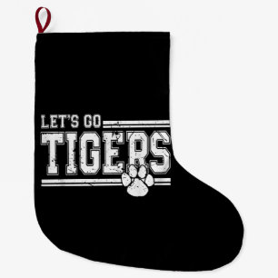Vintage Tigers School Sports Name Retro Large Christmas Stocking