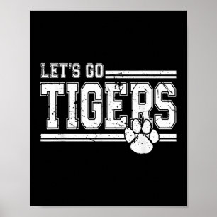 Vintage Tigers School Sports Name Retro Poster