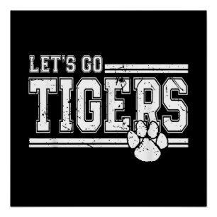 Vintage Tigers School Sports Name Retro Poster