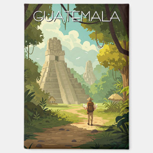 Vintage Tikal Guatemala Travel Magnet