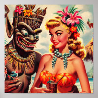 Vintage Tiki Pin-up